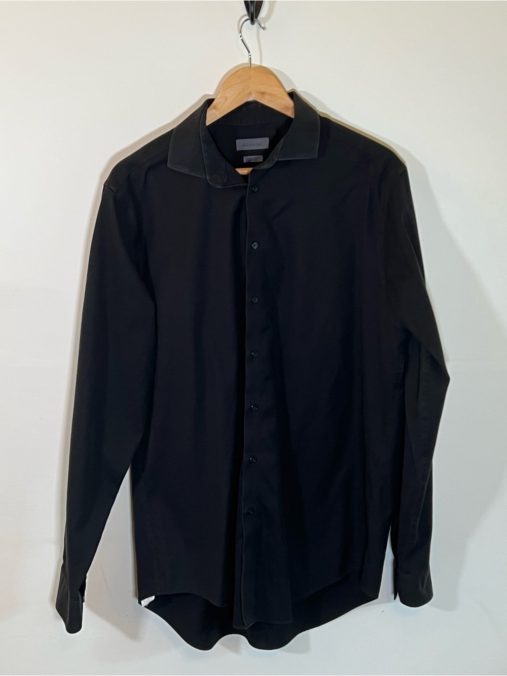 Calvin Klein Men’s Black Slim Fit Non Iron 100% Cotton Dress Shirt